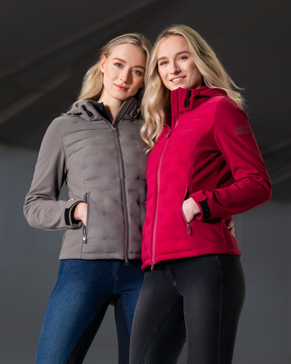 Steel Grey Coloured Pikeur Hybrid Jacket On A Black Roof Background 