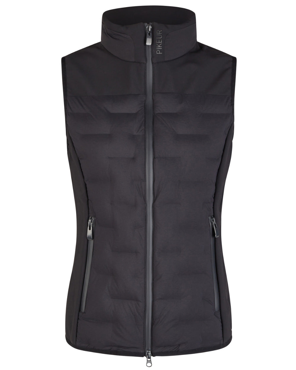 Black Coloured Pikeur Hybrid Vest On A White Background 