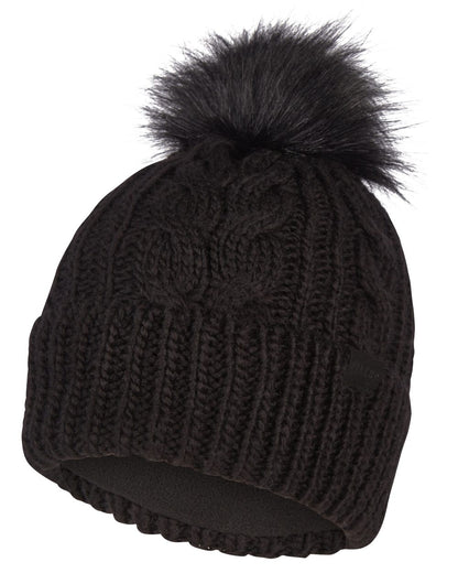 Black Coloured Pikeur Plait Sports Beanie On A White Background 