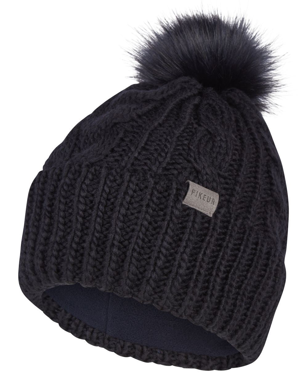 Night Blue Coloured Pikeur Plait Sports Beanie On A White Background 