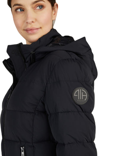 Black Coloured Pikeur Quilted Jacket On A White Background 