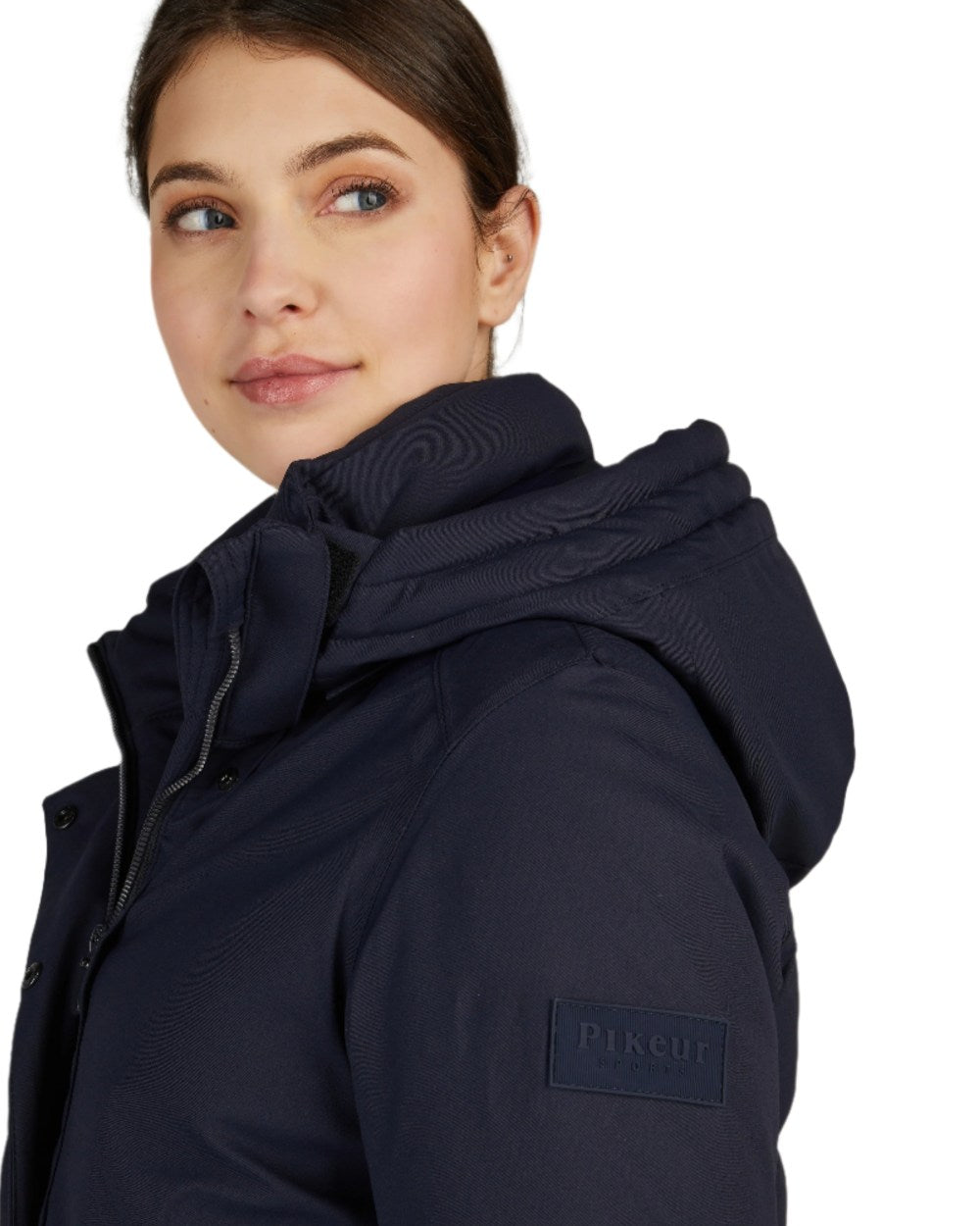 Night Blue Coloured Pikeur Rain Jacket On A White Background