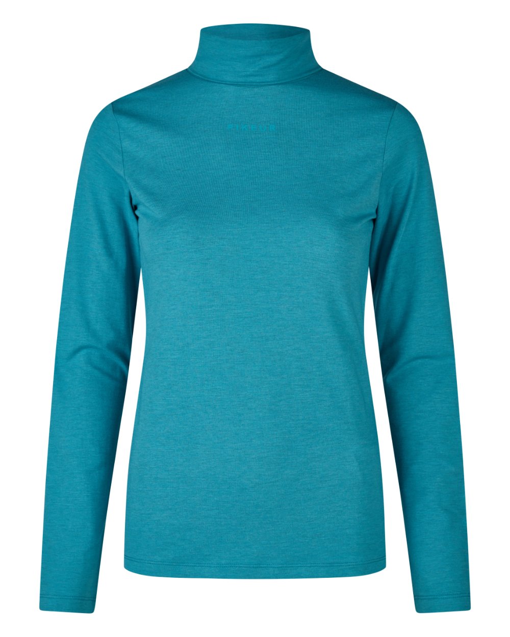 Coast Blue Coloured Pikeur Roll Neck Top On A White Background 