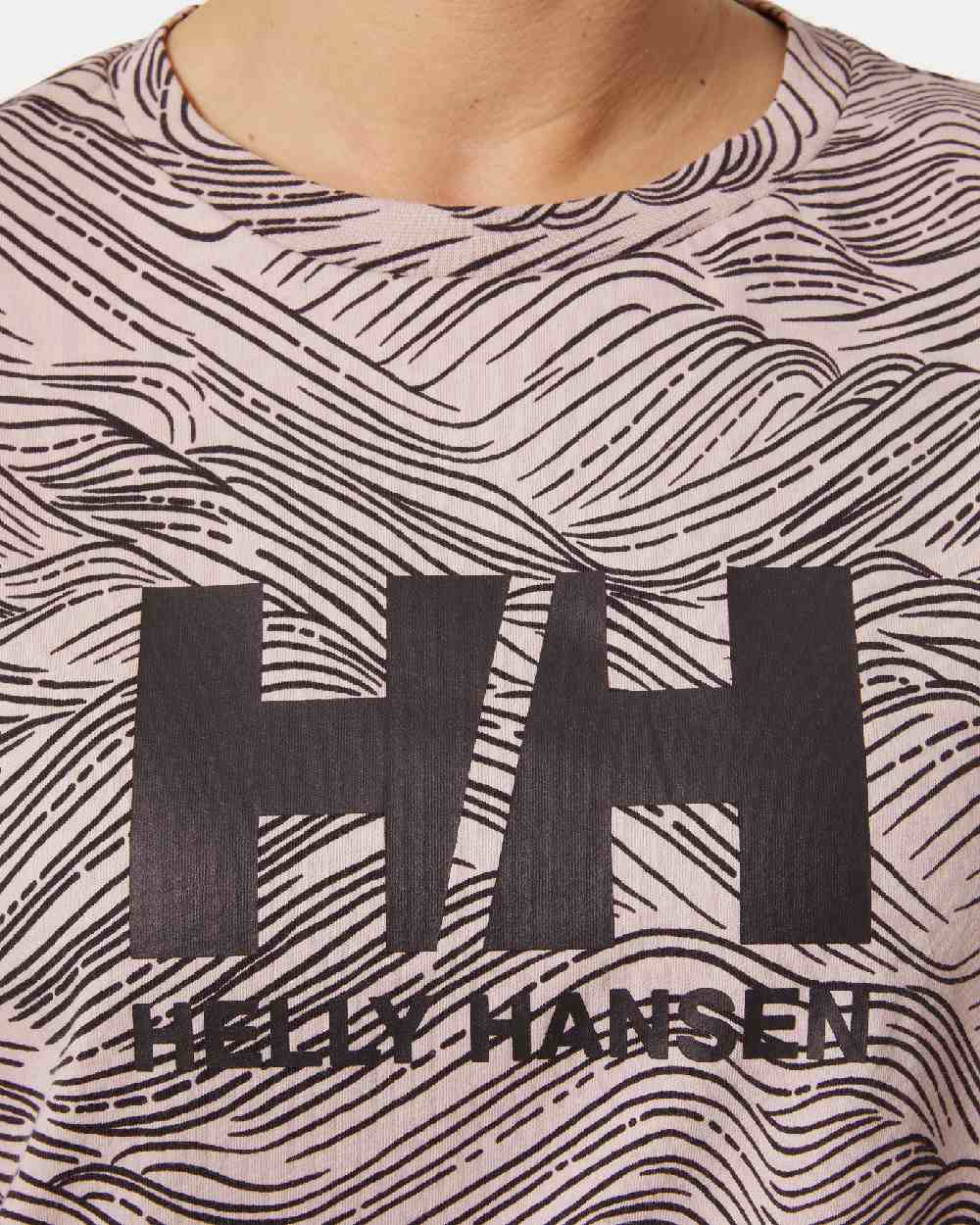 Pink Cloud Wave Coloured Helly Hansen Womens Logo Graphic T-Shirt 2.0 on white background 