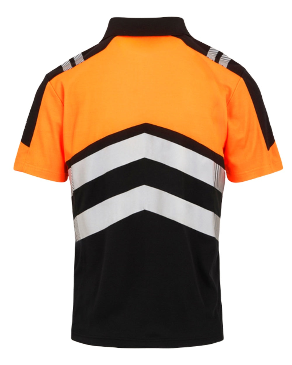 Black Orange Coloured Regatta Mens Hi-Vis X-Pro Polo Class 1 on White Background
