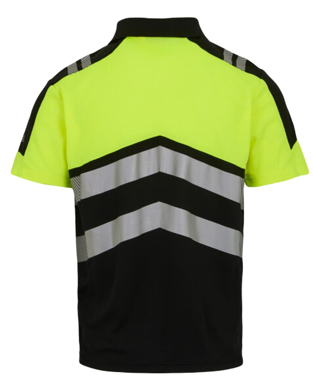 Black Yellow Coloured Regatta Mens Hi-Vis X-Pro Polo Class 1 on White Background
