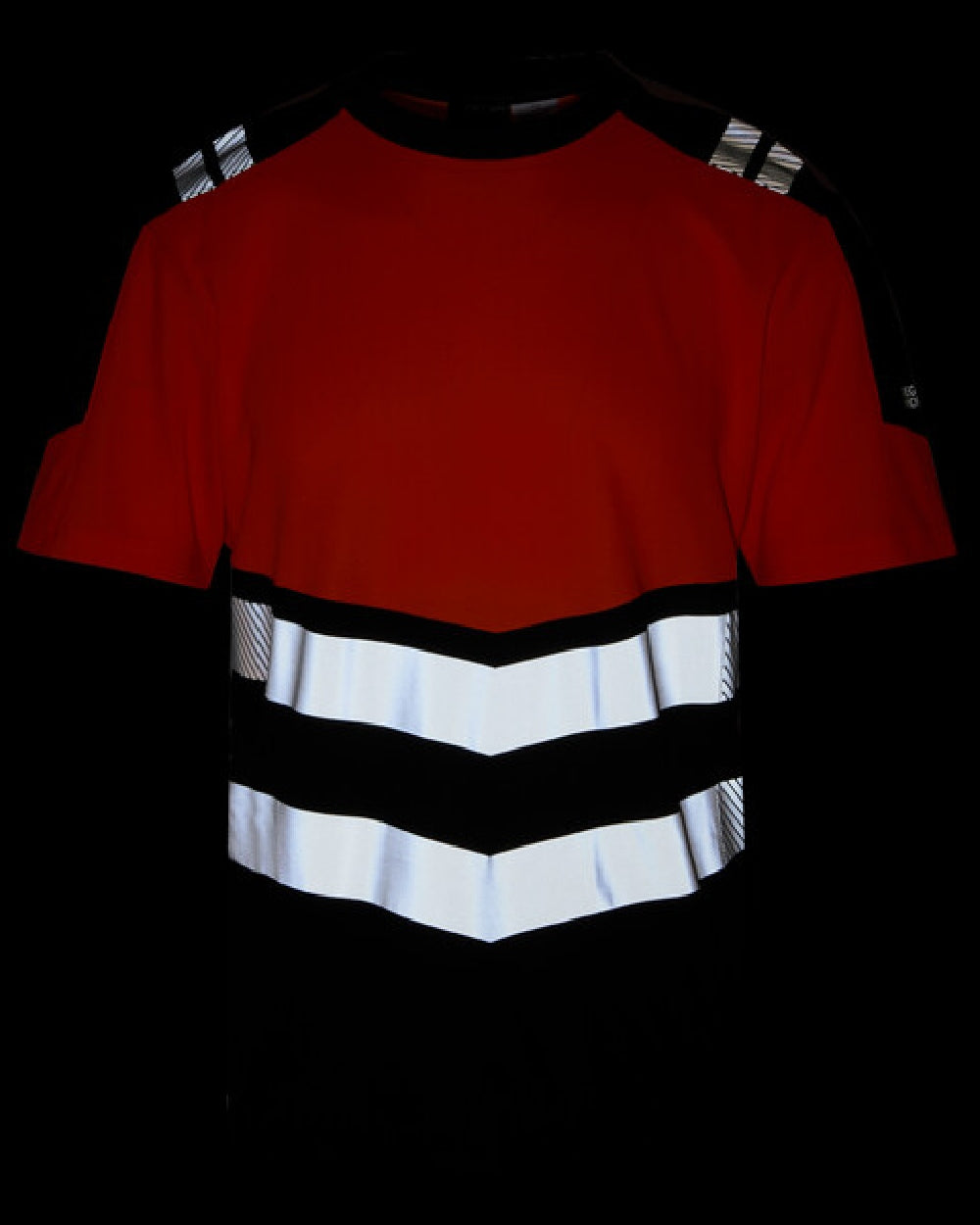 Black Orange Coloured Regatta Mens Hi-Vis X-Pro T-Shirt Class 1 on Black Background
