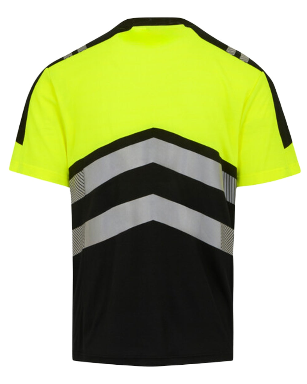 Black Yellow Coloured Regatta Mens Hi-Vis X-Pro T-Shirt Class 1 on White Background
