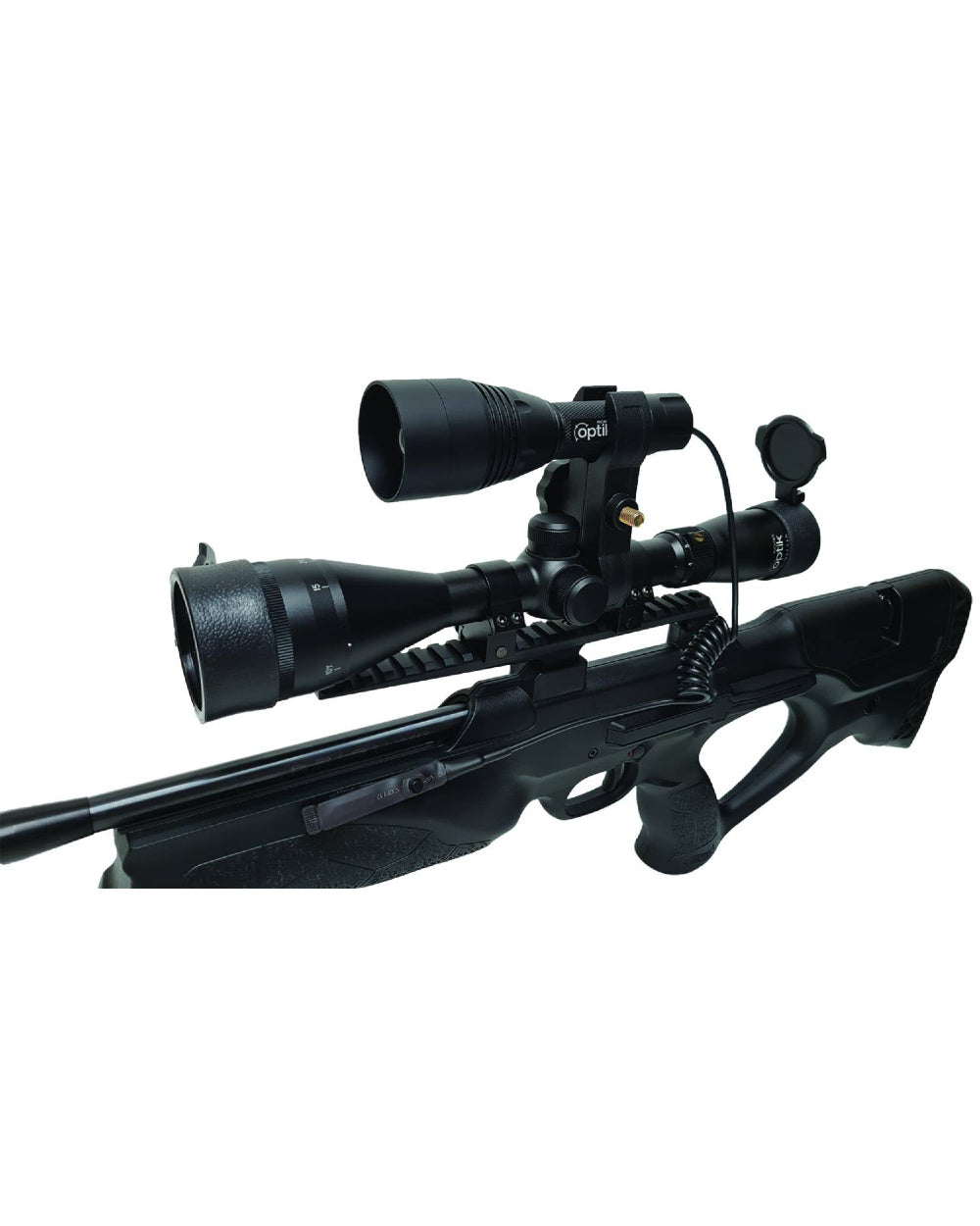Black Coloured Richter Optik Gunlight And Illuminator Kit On A White Background 