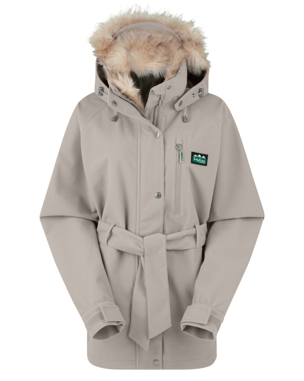 Mushroom Coloured Ridgeline Ladies Monsoon Nordic Jacket on white background 
