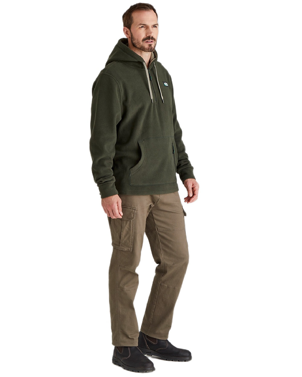 Deep Forest Coloured Ridgeline Ballistic Hooded Fleece on white background 