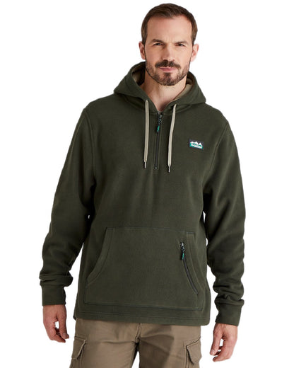 Deep Forest Coloured Ridgeline Ballistic Hooded Fleece on white background 