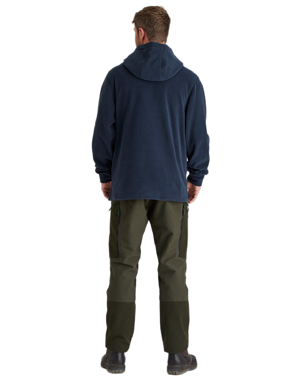 Navy Coloured Ridgeline Ballistic Hooded Fleece on white background 