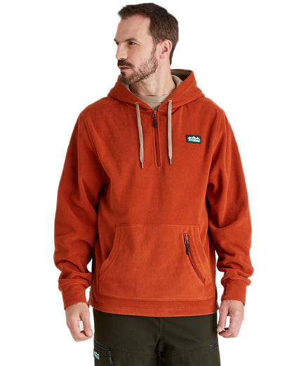 Russet Coloured Ridgeline Ballistic Hooded Fleece on white background 
