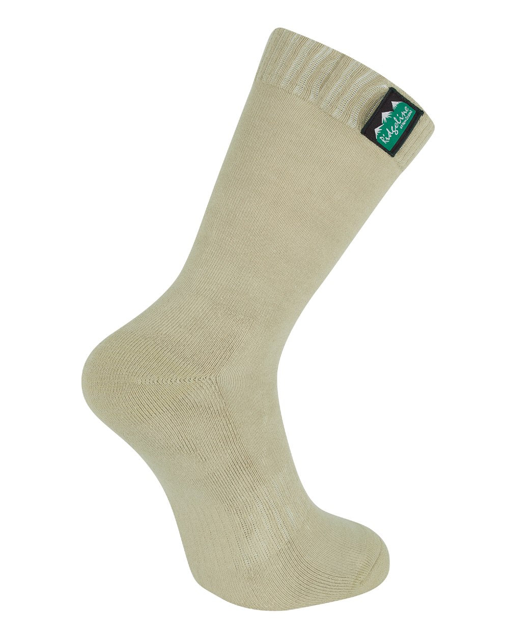 Olive Multi Coloured Ridgeline Cotton Work Socks Mid Length On A White Background 