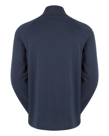 Navy Marl Coloured Ridgeline Mens Baseline Pull on Zip Top On A White Background 