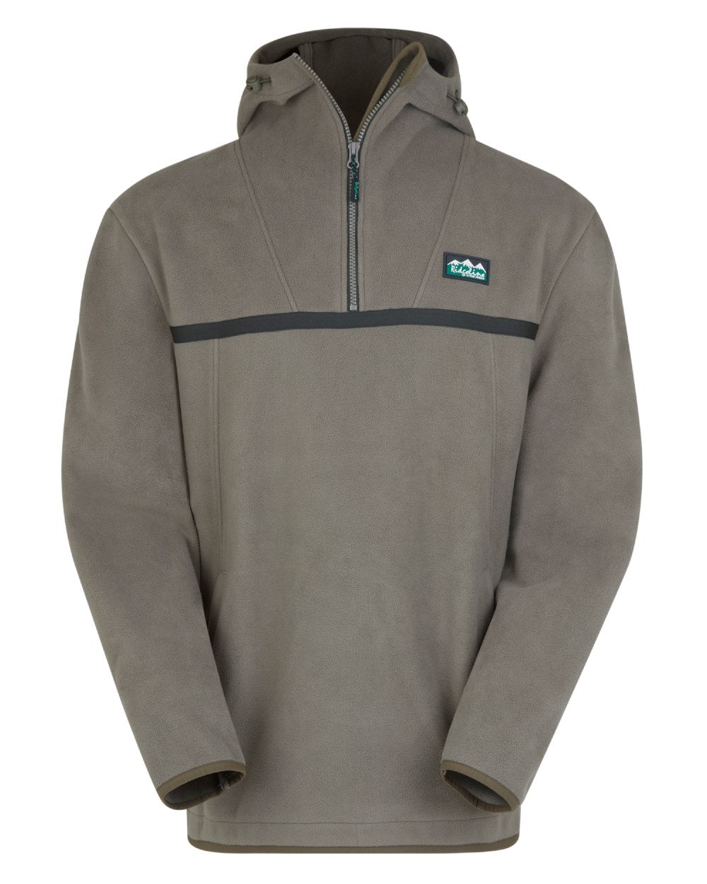 Smokey Olive Coloured Ridgeline Mens Kodiak Fleece Smock On A White Background 