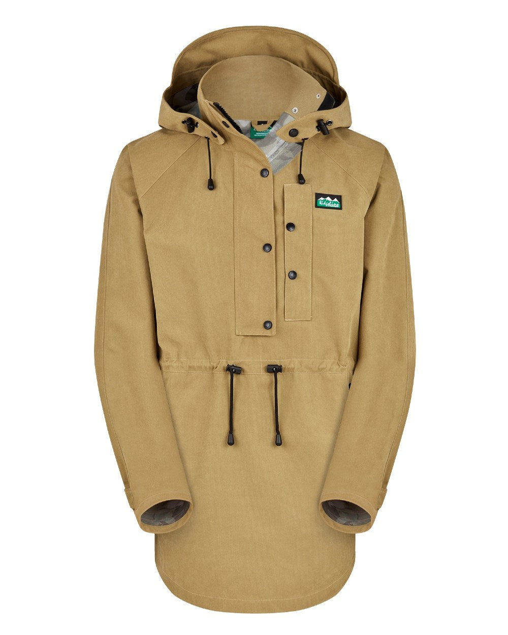 Faded Teak Coloured Ridgeline Mens Monsoon Nunatak Smock On A White Background