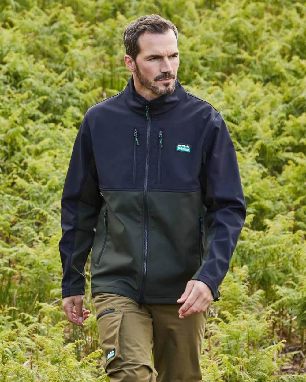 Deep Forest Coloured Ridgeline Mens Ranger 24 Jacket On A Forest Background 