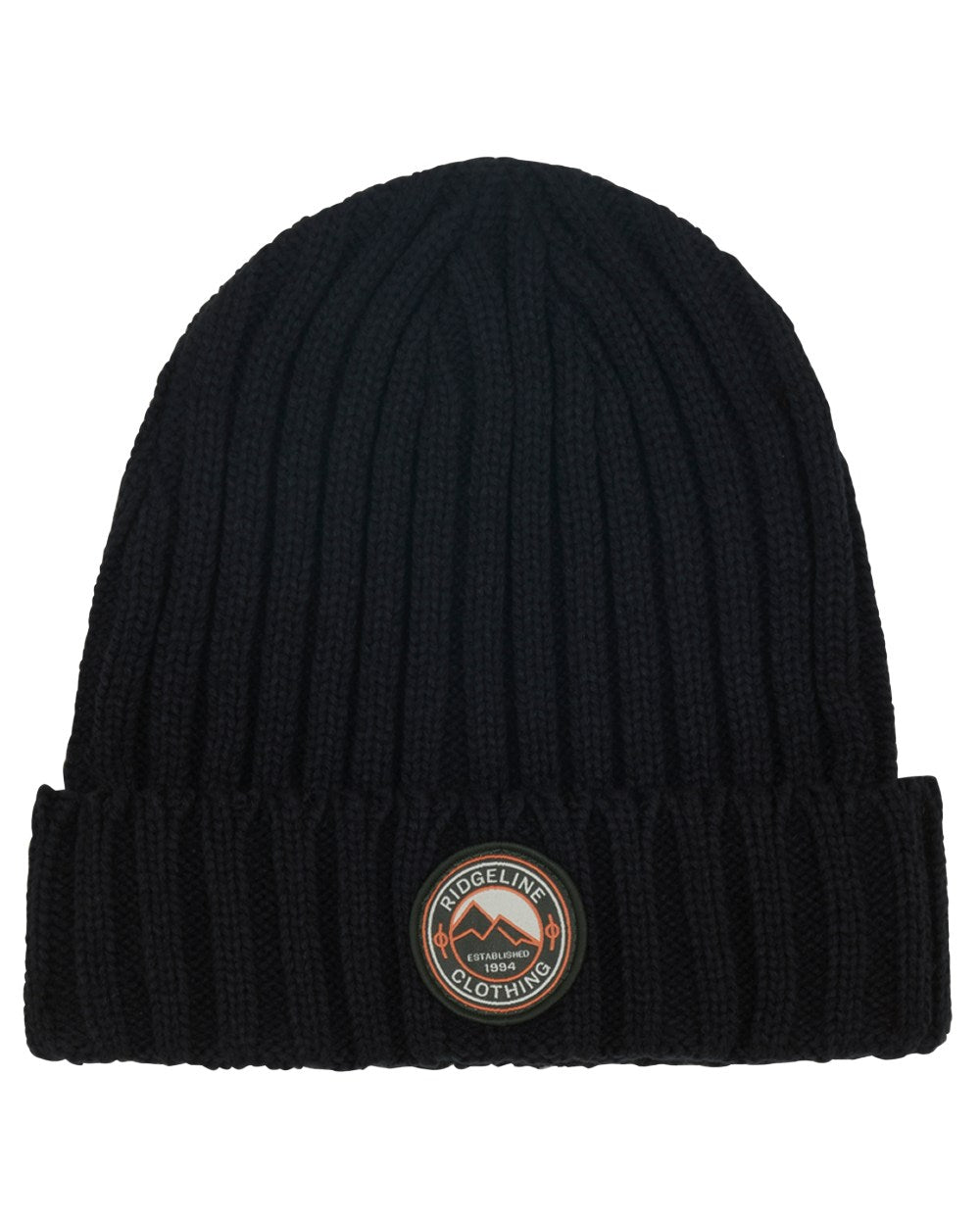 Navy Coloured Ridgeline Original Knitted Beanie On A White Background 