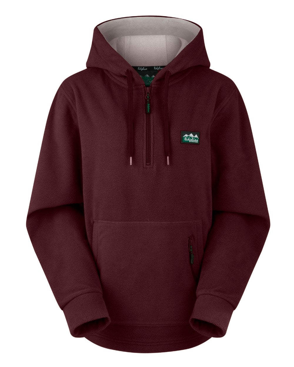 Winter Berry Coloured Ridgeline Womens Ballistic Hoodie On A White Background 