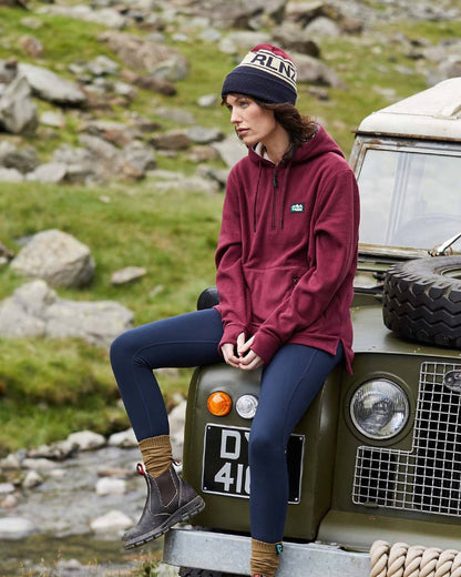 Winter Berry Coloured Ridgeline Womens Ballistic Hoodie On A Street Background 