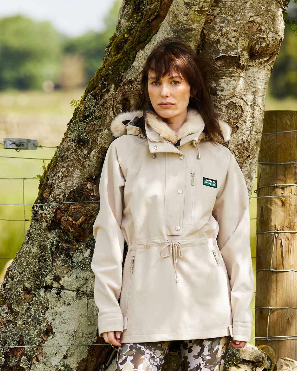 Mushroom Coloured Ridgeline Womens Monsoon Nordic Smock On A Tree Background 