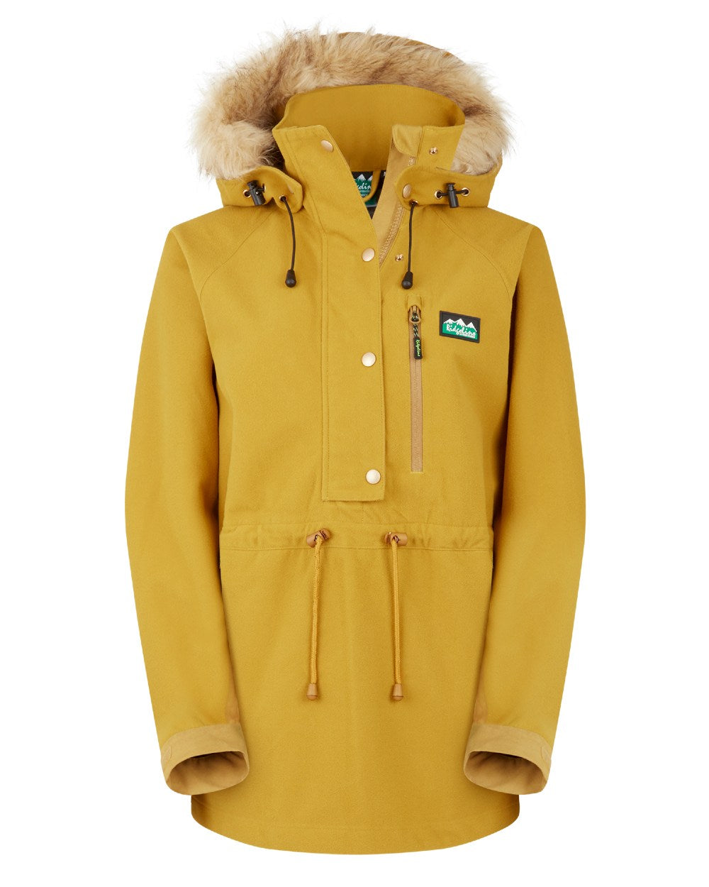 Ochre Coloured Ridgeline Womens Monsoon Nordic Smock On A White Background 