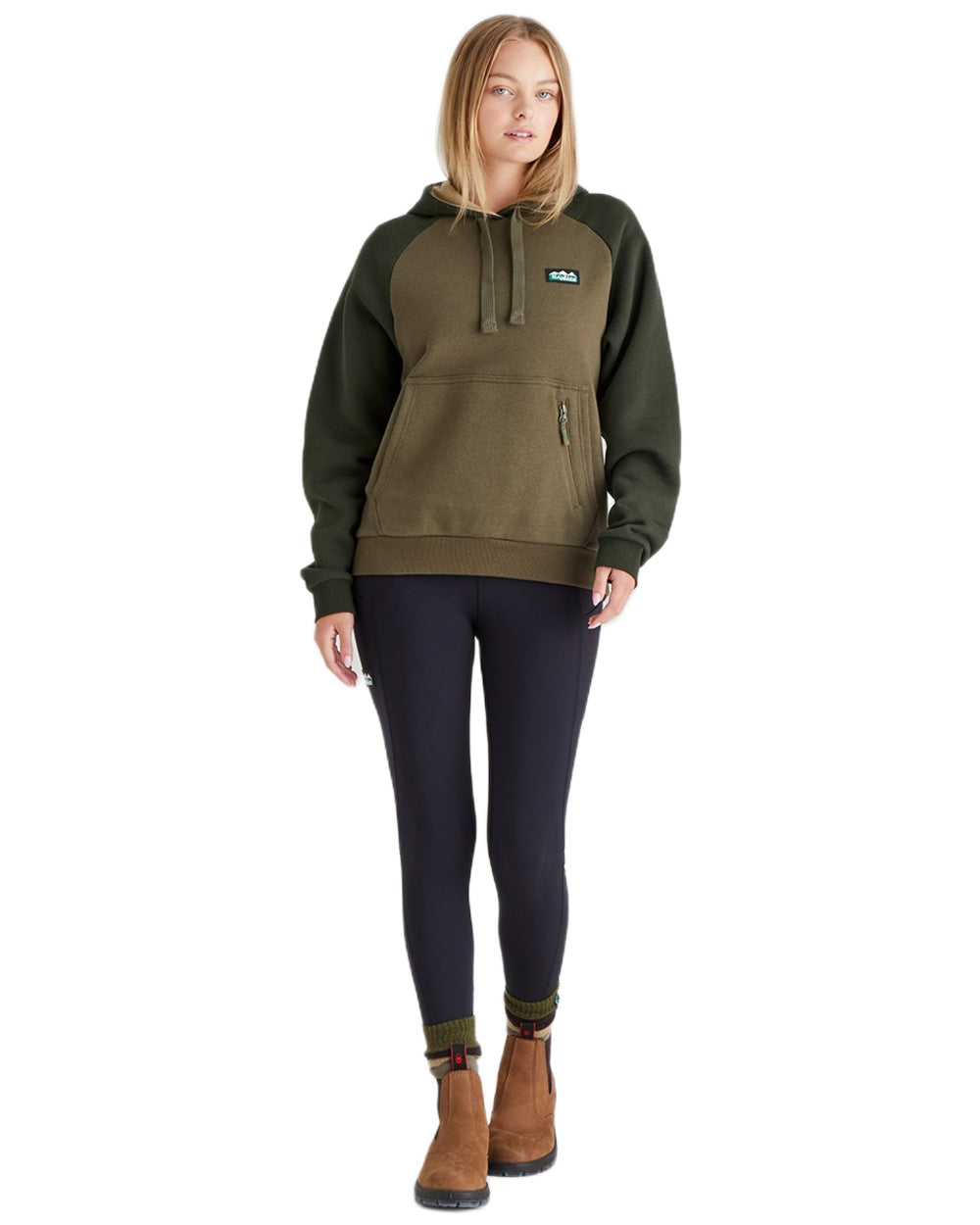 Ivy Green Coloured Ridgeline Womens North Island Hoodie On A White Background 