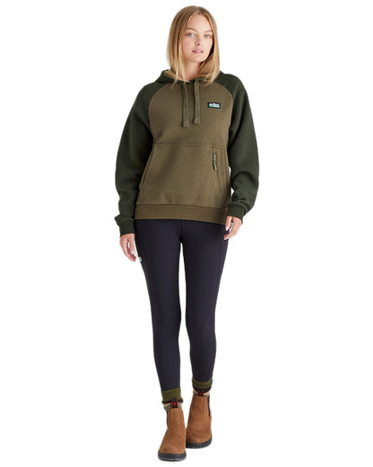Ivy Green Coloured Ridgeline Womens North Island Hoodie On A White Background 
