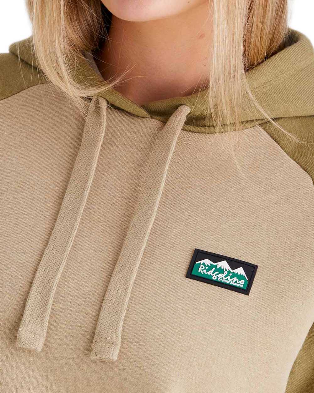 Teak Coloured Ridgeline Womens North Island Hoodie On A White Background 