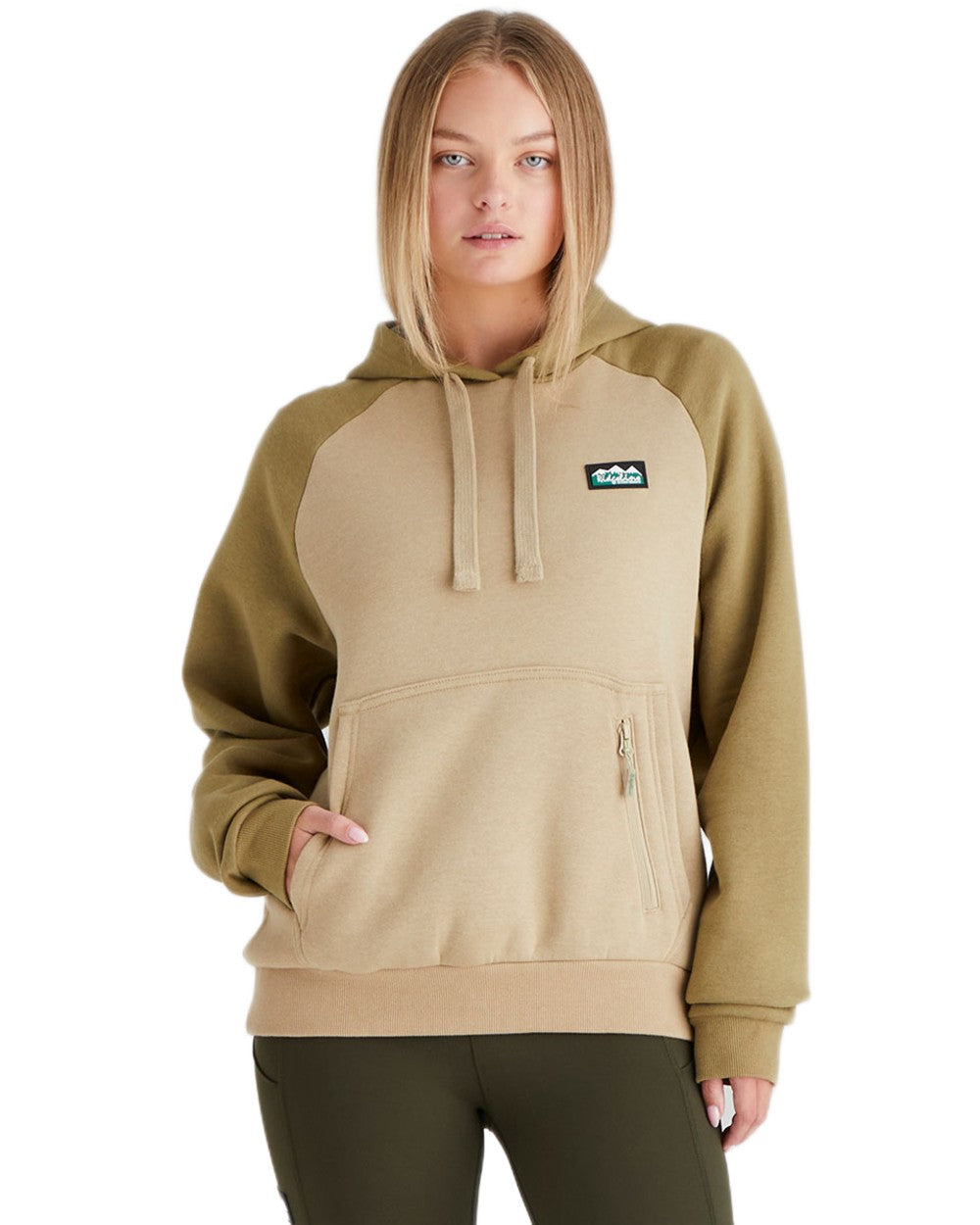 Teak Coloured Ridgeline Womens North Island Hoodie On A White Background 