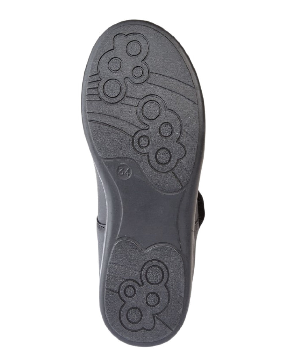 Black Roamers Childrens Softie Leather Touch Fastening Shoes on White Background
