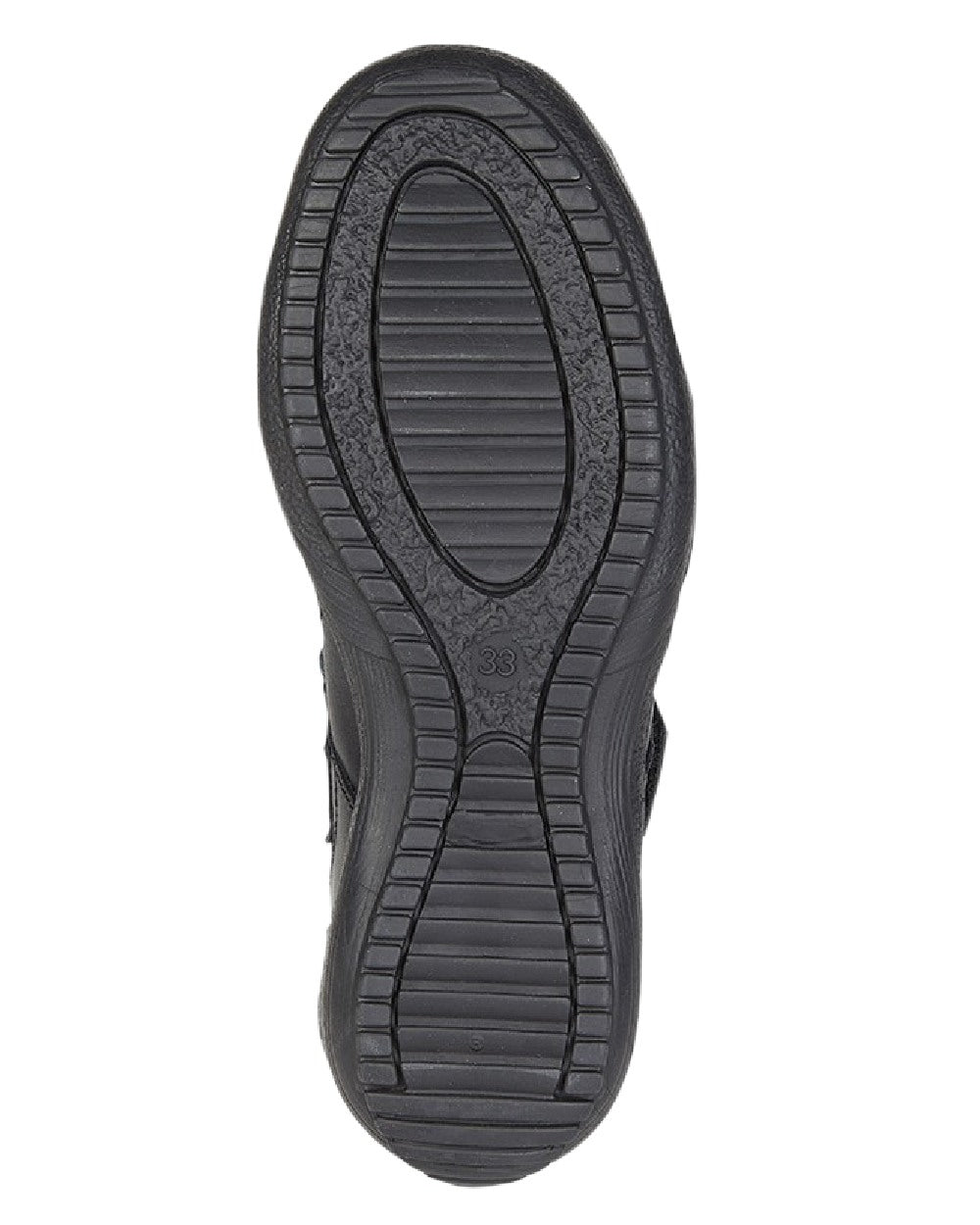 Black Coloured Roamers Childrens Touch Fastening School Shoes on White Background
