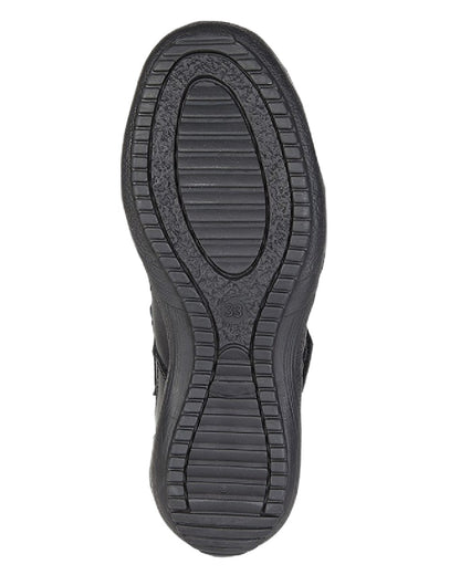 Black Coloured Roamers Childrens Touch Fastening School Shoes on White Background
