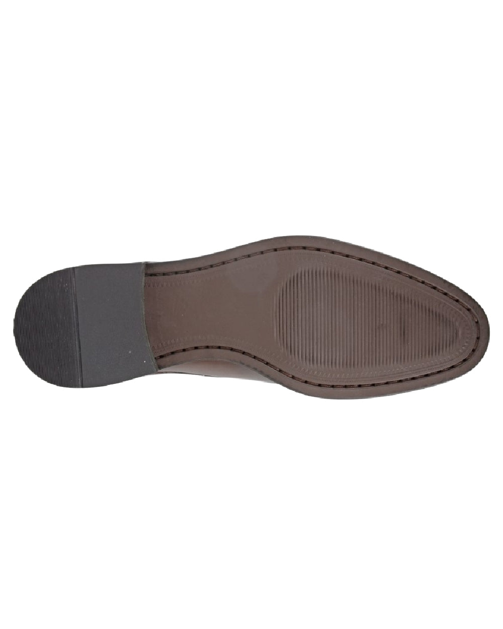 Brown Coloured Roamers Mens 3 Eyelet Gibson Shoes on Black Background
