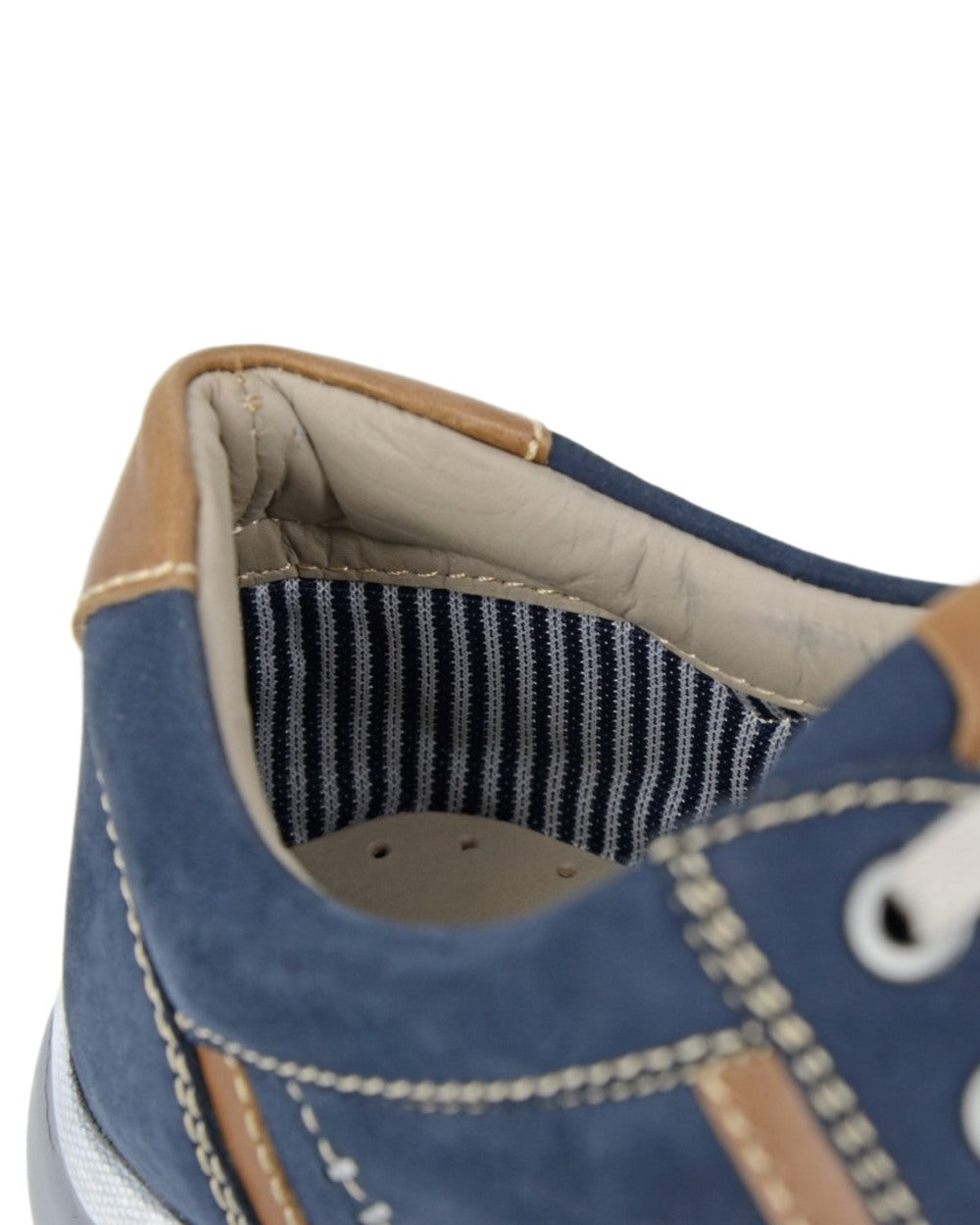 Navy Coloured Roamers Mens 3 Eyelet Leisure Shoes on White Background
