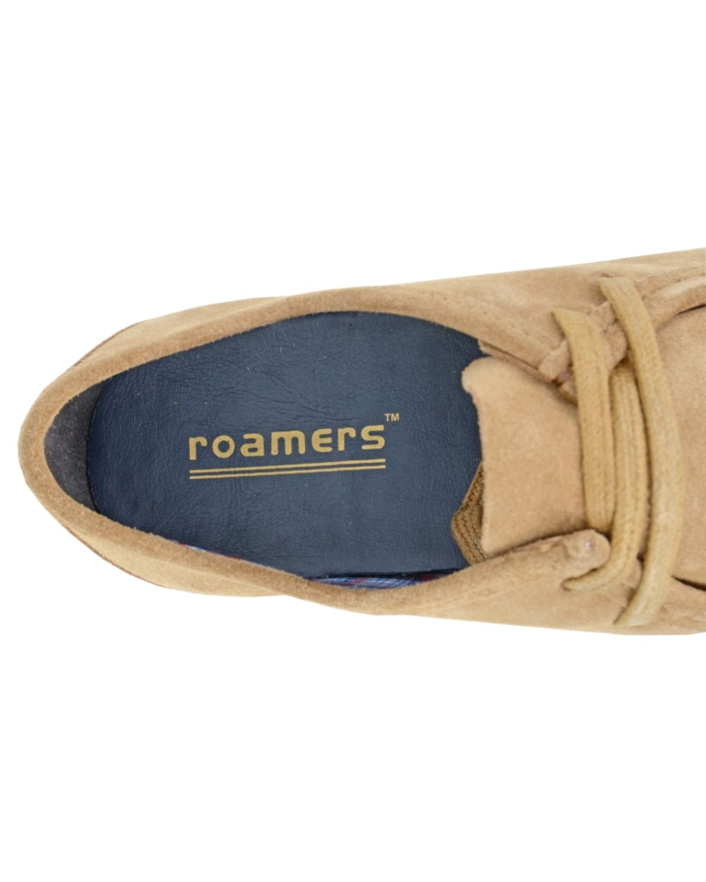 Camel Coloured Roamers Mens Apron Trapper Shoes on White Background
