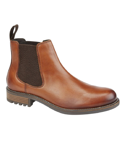 Elgin Tan Coloured Roamers Mens Elgin Tan Leather Twin Gusset Boots on White Background
