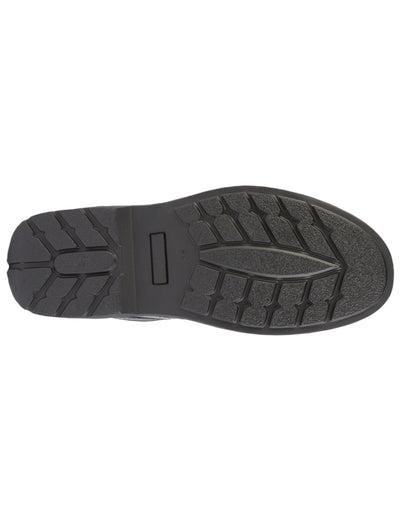 Black Coloured Roamers Mens Extra Wide Touch Fastening Leather Shoes on White Background
