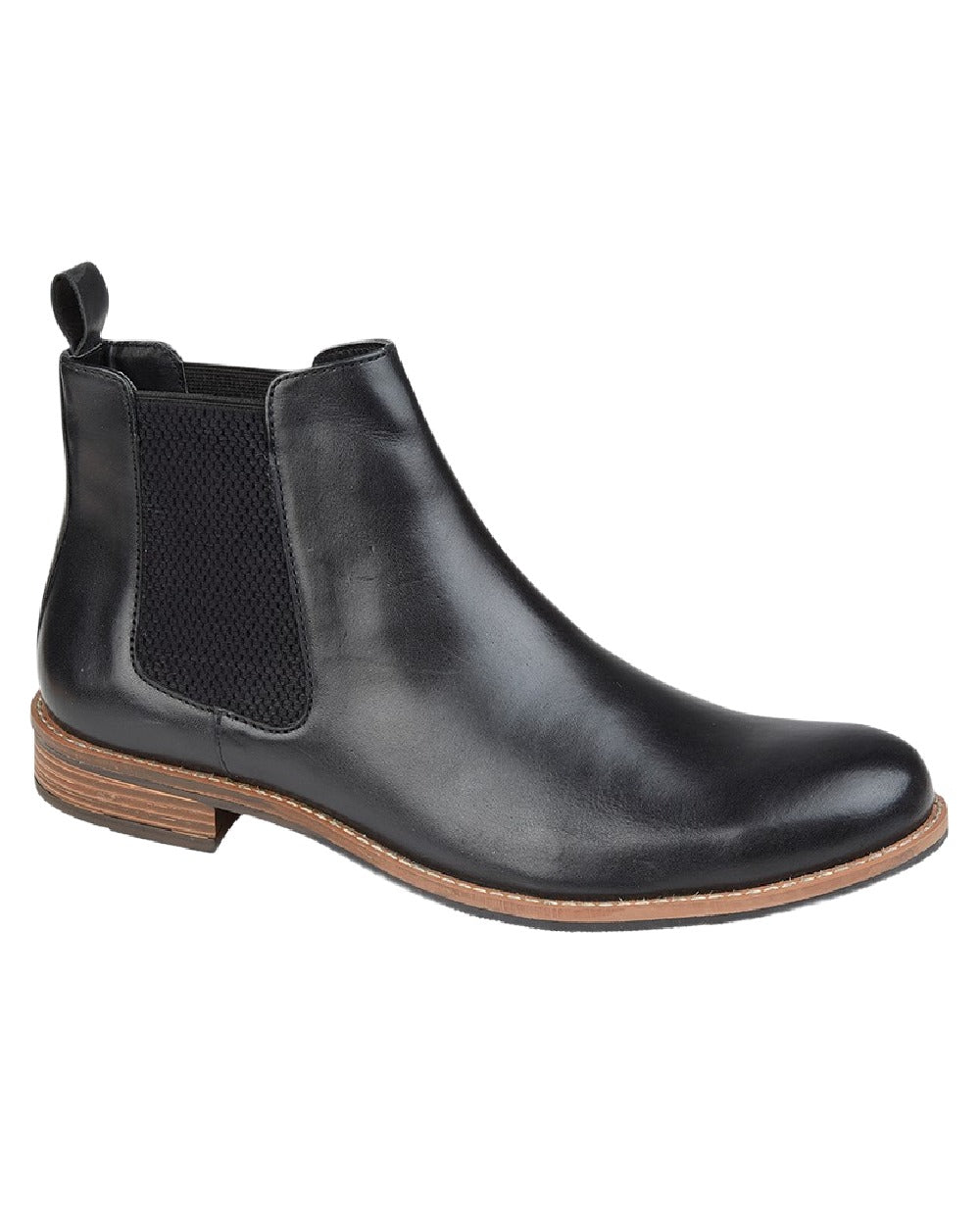 Black Coloured Roamers Mens Leather Twin Gusset Ankle Boots on White Background
