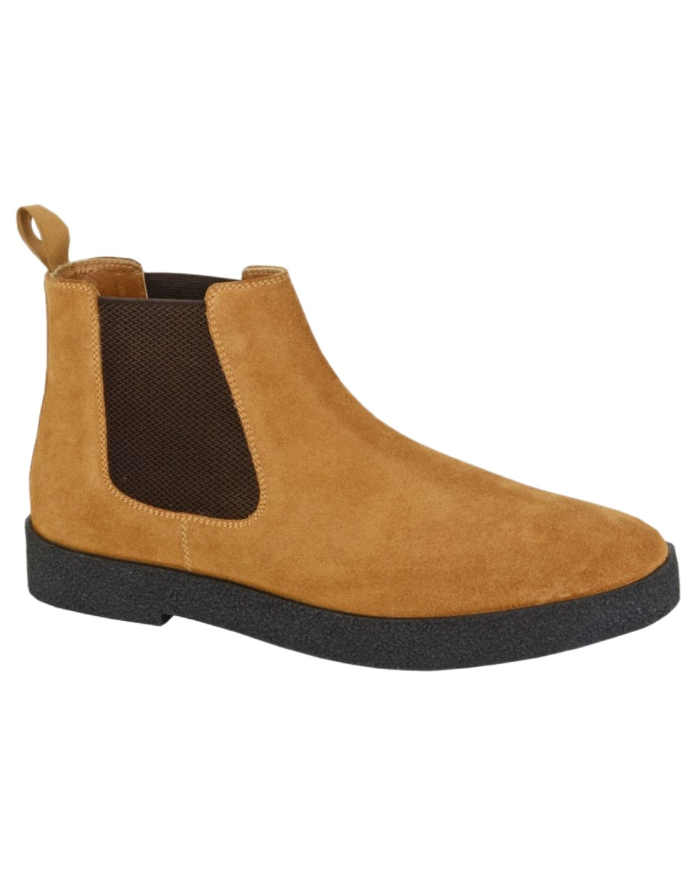 Tan Coloured Roamers Mens Twin Gusset Boots on White Background
