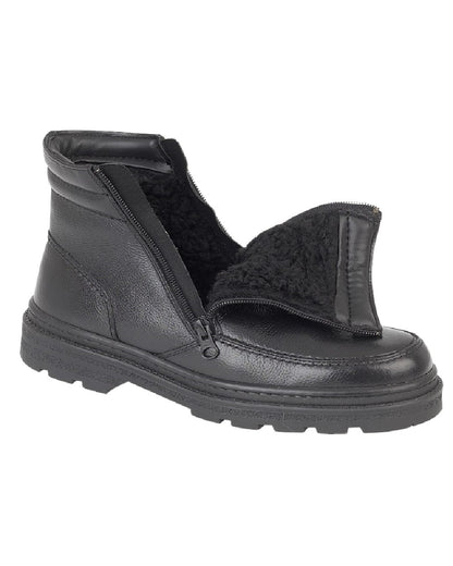 Black Coloured Roamers Mens Twin Zip Thermal Lined Ankle Boots on White Background
