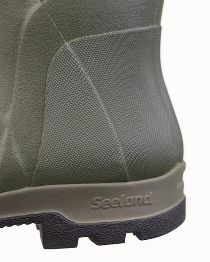 Pine Green Coloured Seeland Hillside Flex Wellingtons On A White Background 