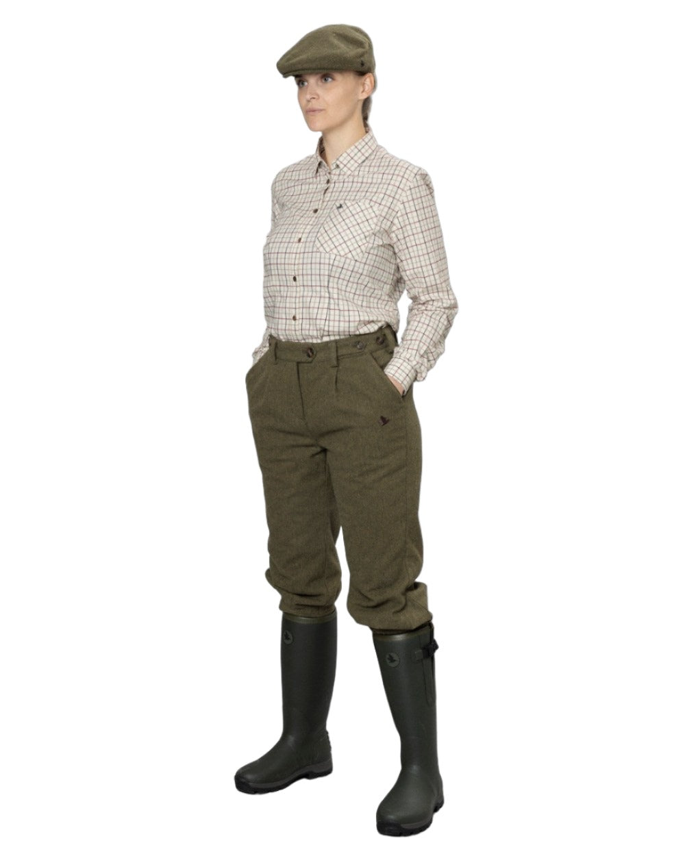 Moss Green Coloured Seeland Hillside Harriet Breeks On A White Background