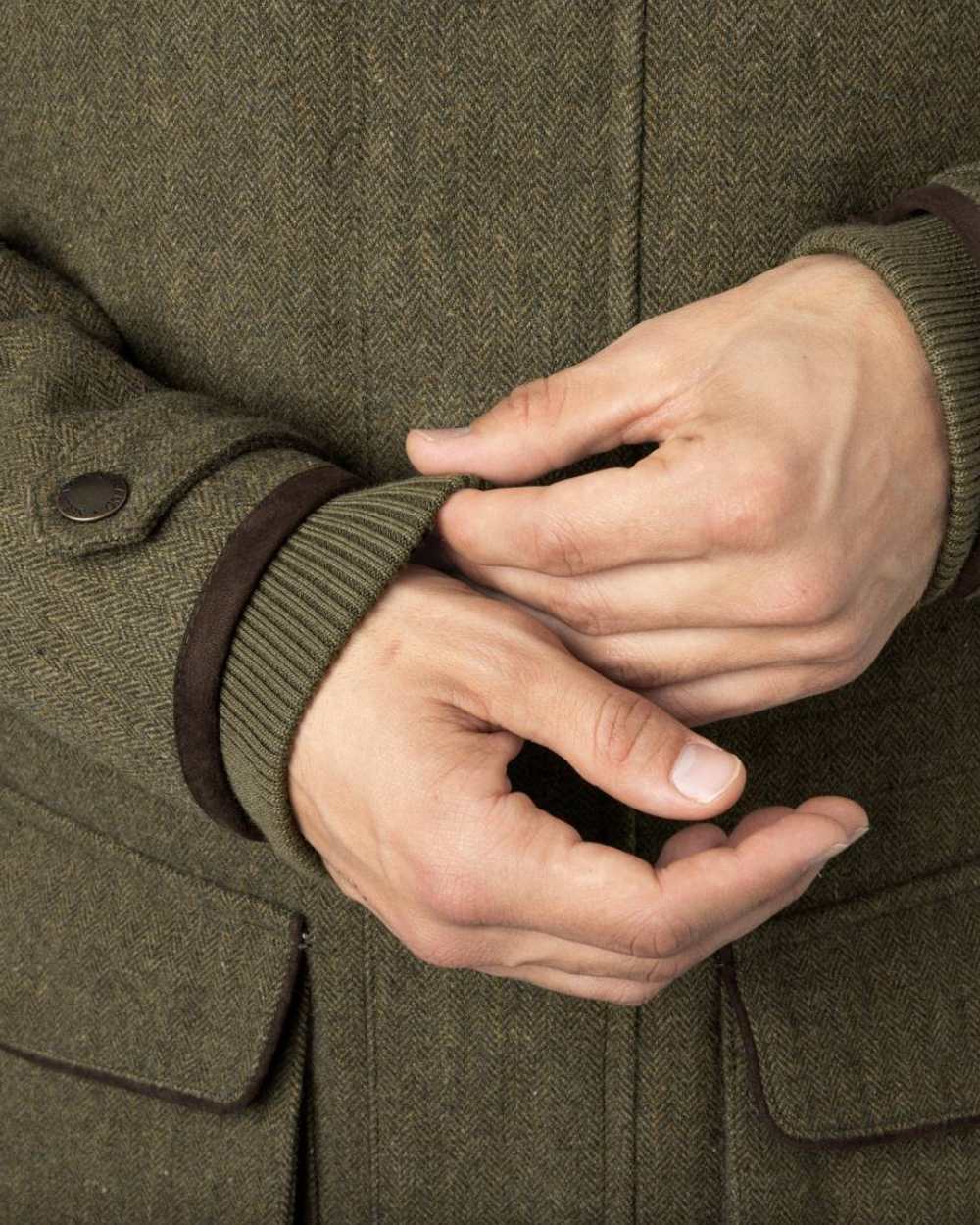 Moss Green Coloured Seeland Hillside Jacket On A White Background