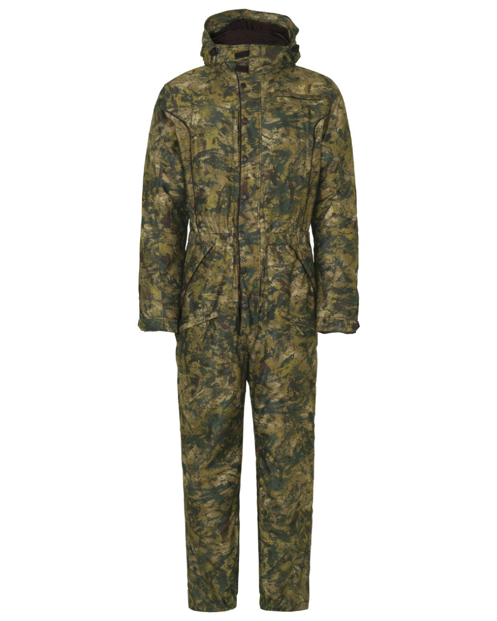 InVis Green Coloured Seeland Outthere Camo Onepiece On A White Background