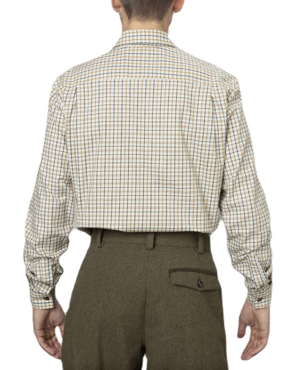 Classic Blue/Classic Brown Check Coloured Seeland Oxford Shooting Shirt On A White Background 