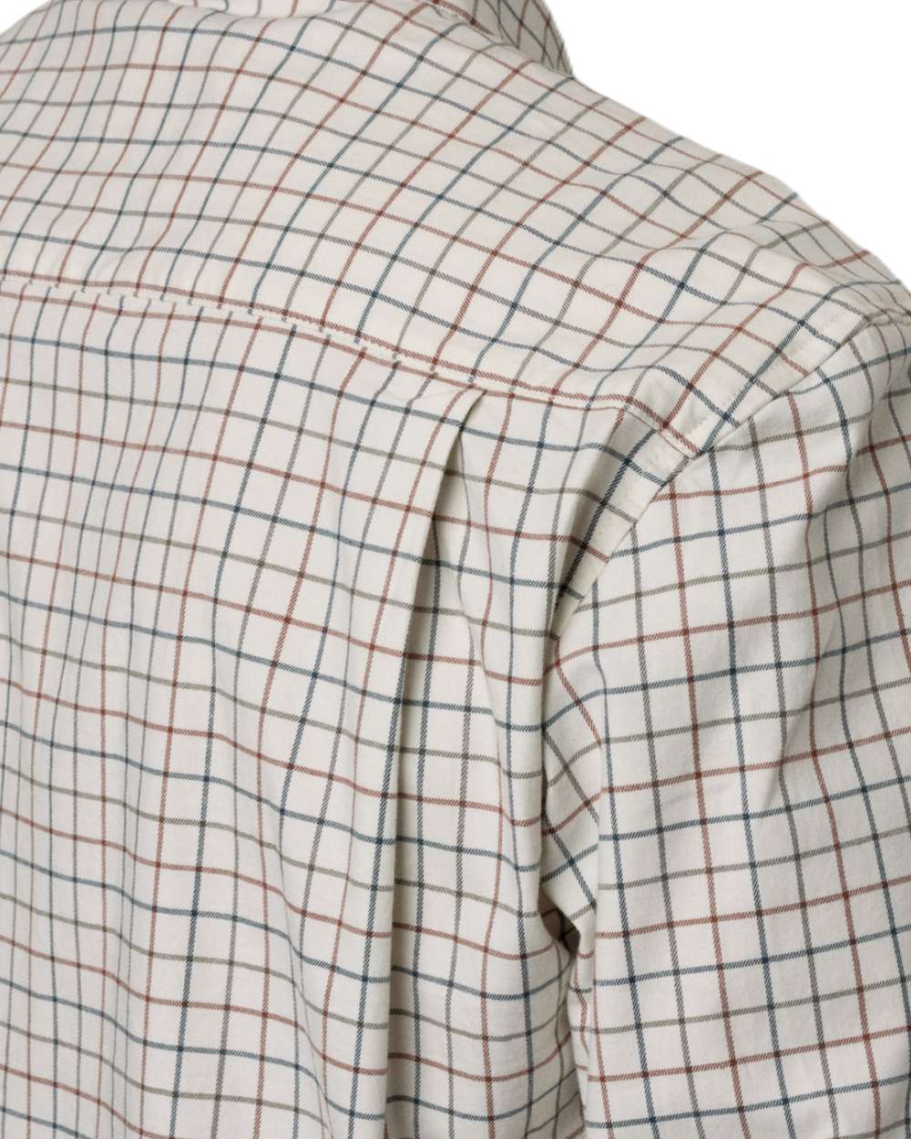 Grape Leaf/Terracotta Check Coloured Seeland Oxford Shooting Shirt On A White Background 