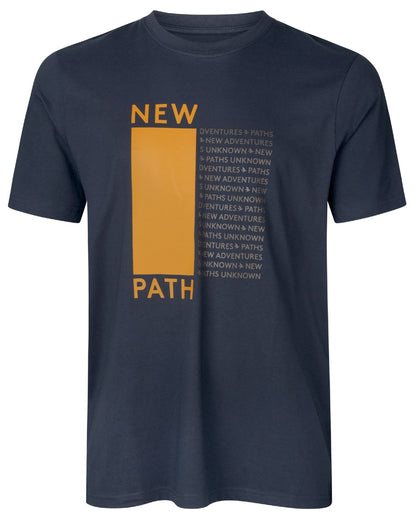 Dark Navy Coloured Seeland Path T-Shirt On A White Background